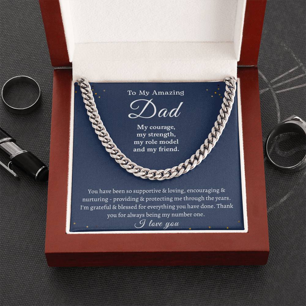 To My Amazing Dad | I Love You - Cuban Link Chain