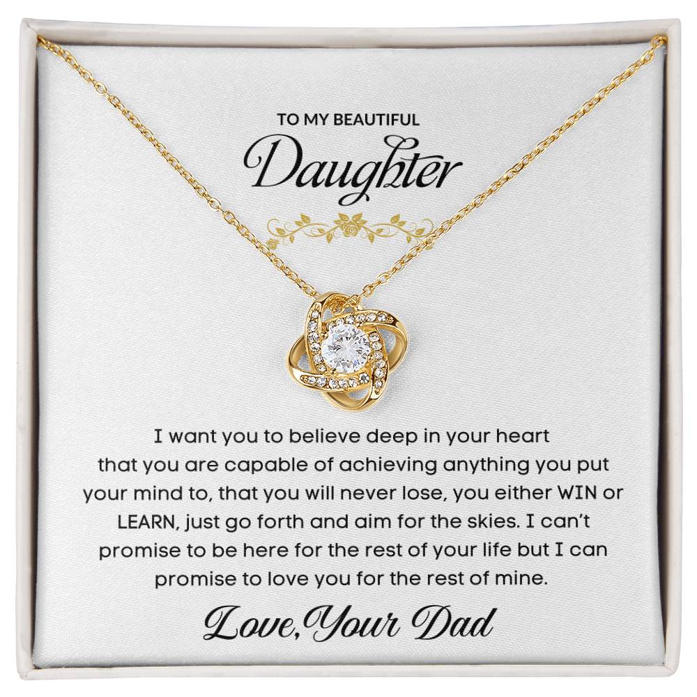 To My Beautiful Daughter | Love You For The Rest Of Mine - Love Knot Necklace