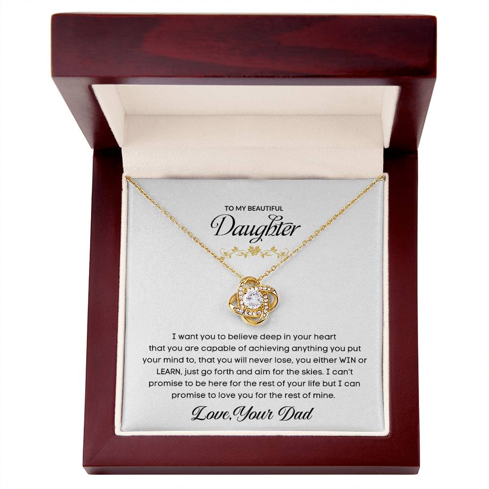 To My Beautiful Daughter | Love You For The Rest Of Mine - Love Knot Necklace