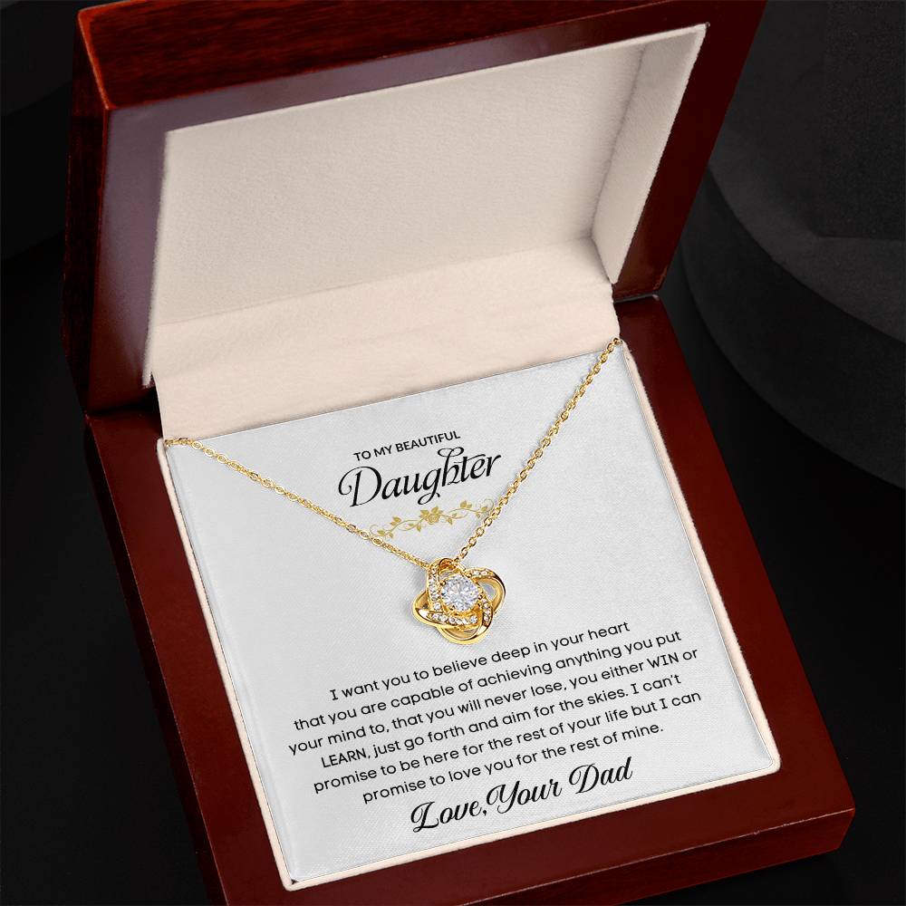 To My Beautiful Daughter | Love You For The Rest Of Mine - Love Knot Necklace