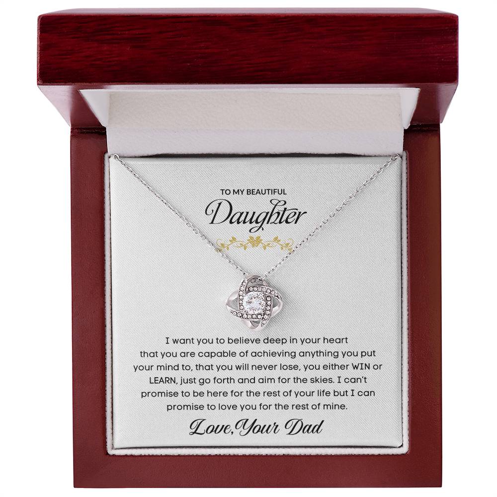 To My Beautiful Daughter | Love You For The Rest Of Mine - Love Knot Necklace