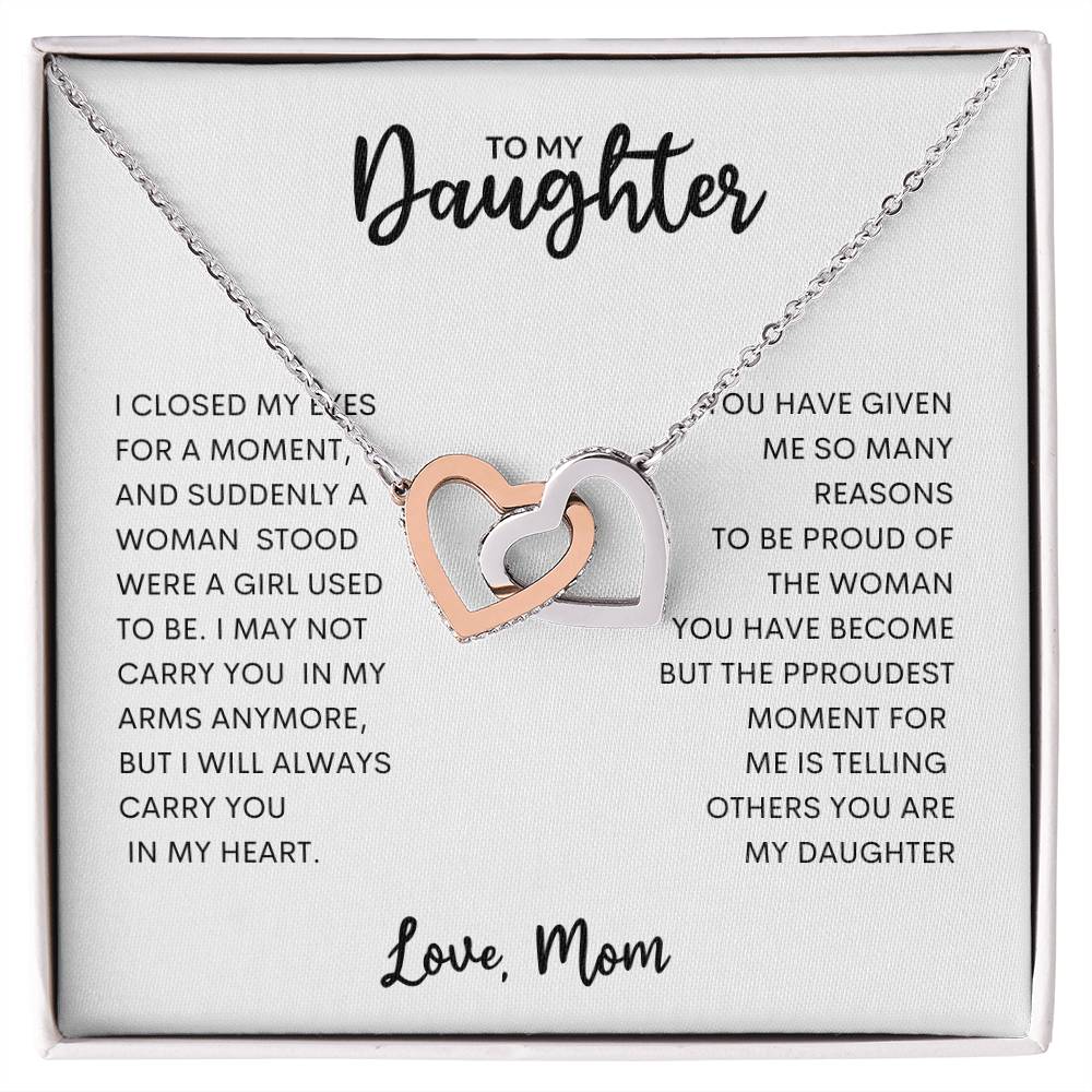 To My Daughter | Interlocking Hearts necklace