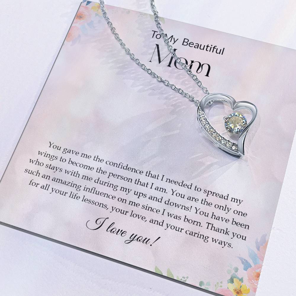 To My Beautiful Mom | I Love You - Forever Love Necklace