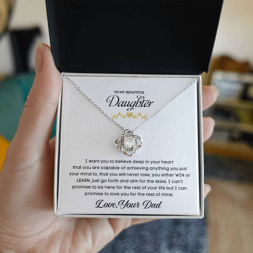To My Beautiful Daughter | Love You For The Rest Of Mine - Love Knot Necklace